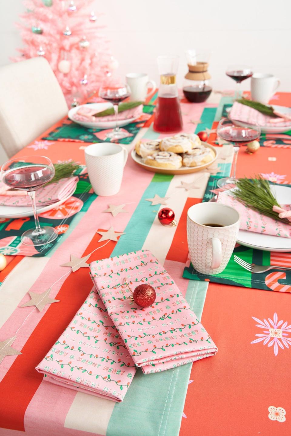 <p>SpoonflowerHome Merry and Bright Cotton Dining Collection</p><p>etsy.com</p><p>$27.20</p><p><a href="https://go.redirectingat.com?id=74968X1596630&url=https%3A%2F%2Fwww.etsy.com%2Flisting%2F1324402563%2Fmerry-and-bright-cotton-dining&sref=https%3A%2F%2Fwww.cosmopolitan.com%2Flifestyle%2Fa42242914%2Fholiday-place-settings%2F" rel="nofollow noopener" target="_blank" data-ylk="slk:Shop Now;elm:context_link;itc:0;sec:content-canvas" class="link ">Shop Now</a></p><span class="copyright">SpoonflowerHome</span>