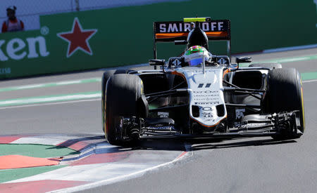 Formula One - F1 - Mexican F1 Grand Prix - Mexico City, Mexico - 29/10/16 - Force India' Sergio Perez of Mexico in action during the third practice session. REUTERS/Henry Romero