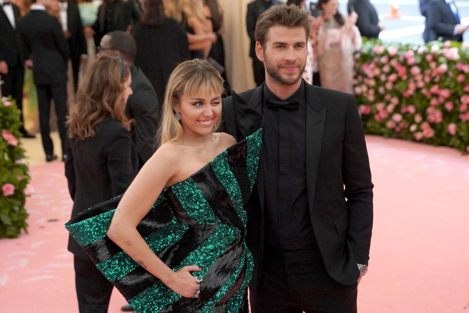 Miley Cyrus and Liam Hemsworth attend The Metropolitan Museum Of Art's 2019 Costume Institute Benefit