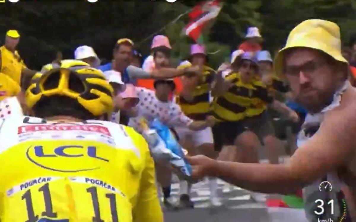 Man arrested at Tour de France for throwing crisps at Tadej Pogacar and Jonas Vingegaard