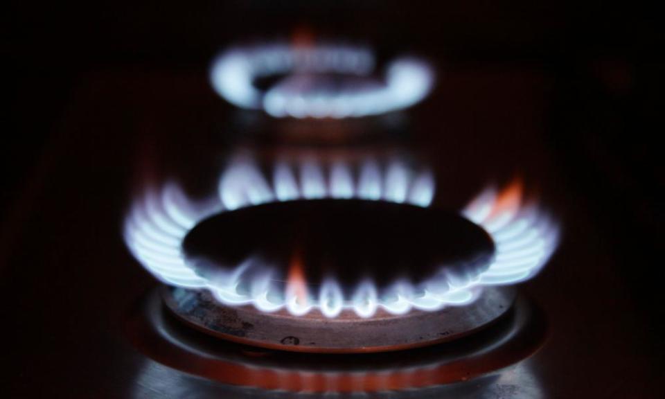 gas rings on a domestic hob