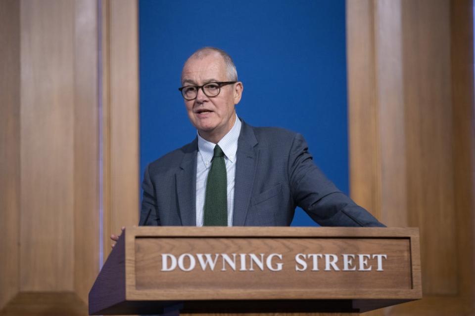 Chief scientific adviser Sir Patrick Vallance joined the PM for the press briefing (Jeff Gilbert/The Daily Telegraph/PA) (PA Wire)