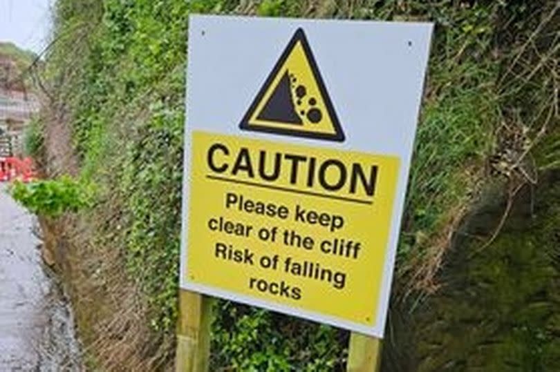 A cliff fall has shut the beach down during the May Bank Holiday weekend at Ladram Bay in East Devon