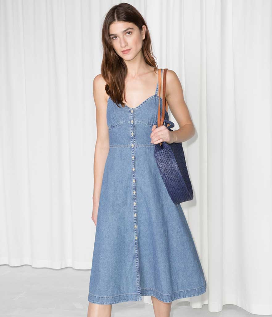 Denim maxi button down dress. 