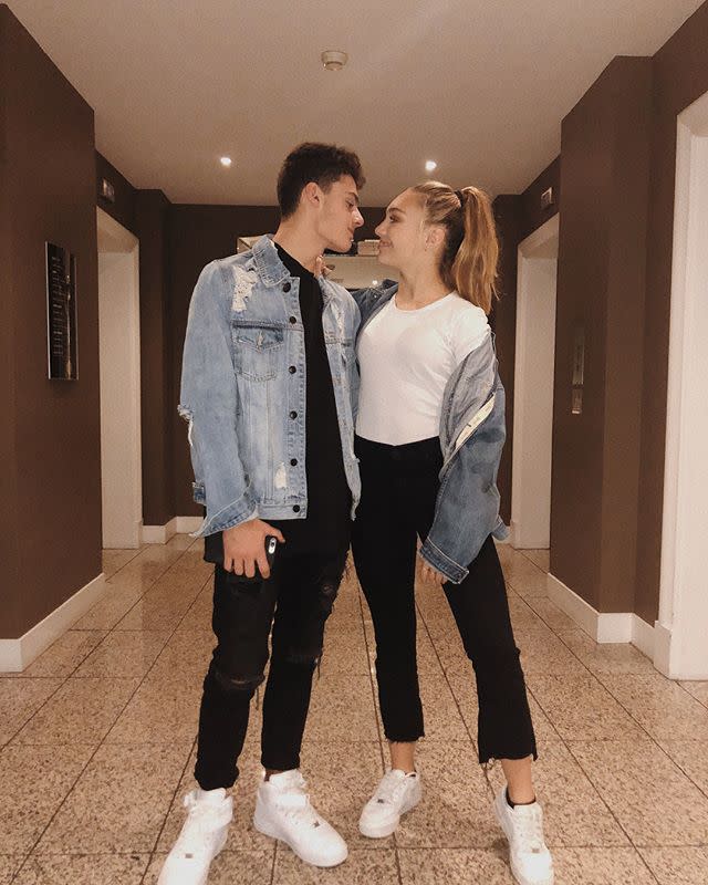 <p>Matching couple outfits!! Okay, Maddie and her boyfriend Jack are starting to become couple goals. Source: Instagram/Maddie Ziegler </p>