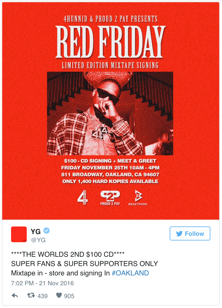 The signed, physical edition of Red Friday will be available at an in-store event in Oakland this Friday.