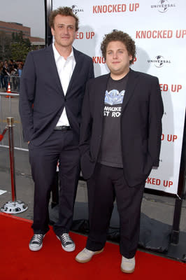 Jason Segel and  Jonah Hill at the Westwood premiere of Universal Pictures' Knocked Up