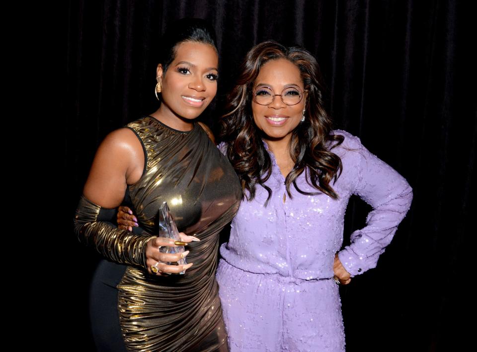Honoree Fantasia Barrino and Oprah Winfrey pose together at the Variety Power of Women gala.