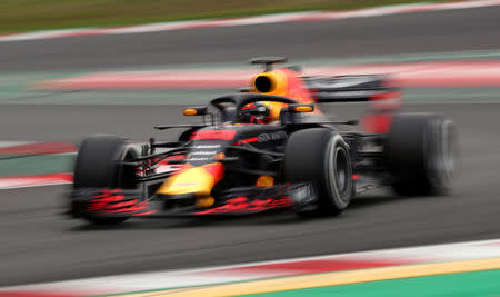 F1 Formula One - Formula One Test Session - Circuit de Barcelona-Catalunya, Montmelo, Spain - February 27, 2018. Max Verstappen of Red Bull Racing during testing. REUTERS/Albert Gea