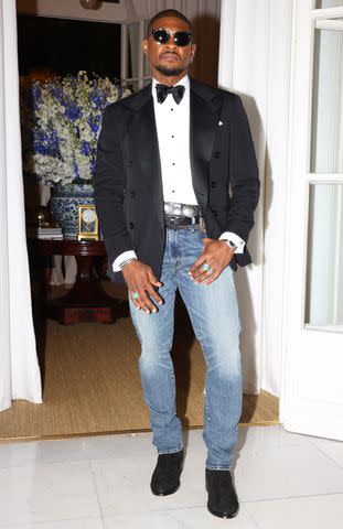 <p>Delphine Achard/WWD/Getty</p> Usher at the Ralph Lauren x Esquire dinner, June 15, 2024.