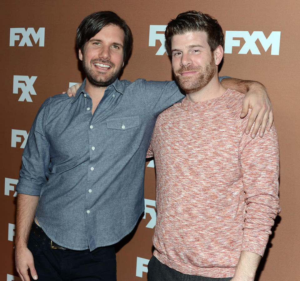 Jon Lajoie and Stephen Rannazzisi attend the 2013 FX Upfront Bowling Event at Luxe at Lucky Strike Lanes on March 28, 2013 in New York City.