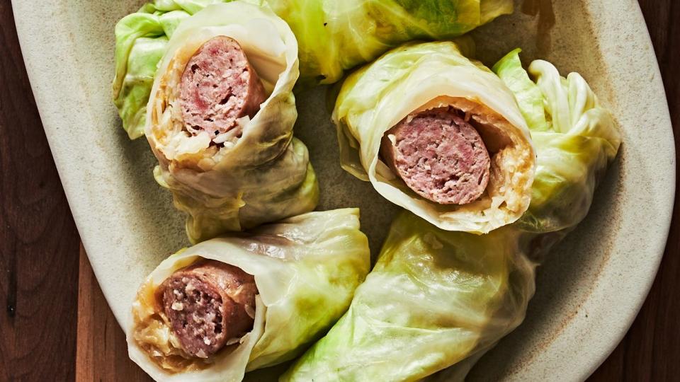 cabbage wrapped brats