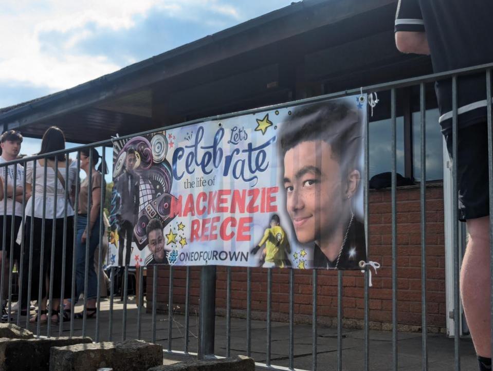 The Bolton News: A banner in memory of Mackenzie Reece