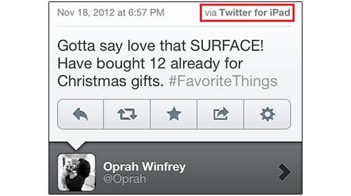 iPad tweet from Oprah Winfrey