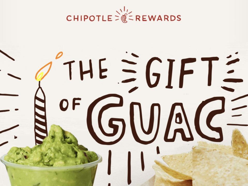 Chipotle's coupon for free chips and a dip.