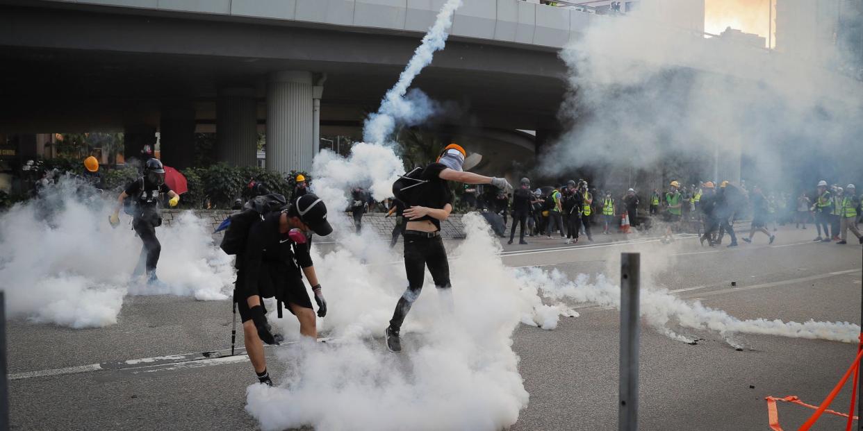 hong kong protests tear gas