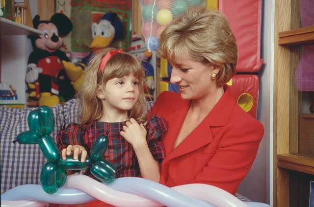 Princess Diana Archive/Getty Princess Diana wearing a red two-piece suit by Catherine Walker & Co in 1996