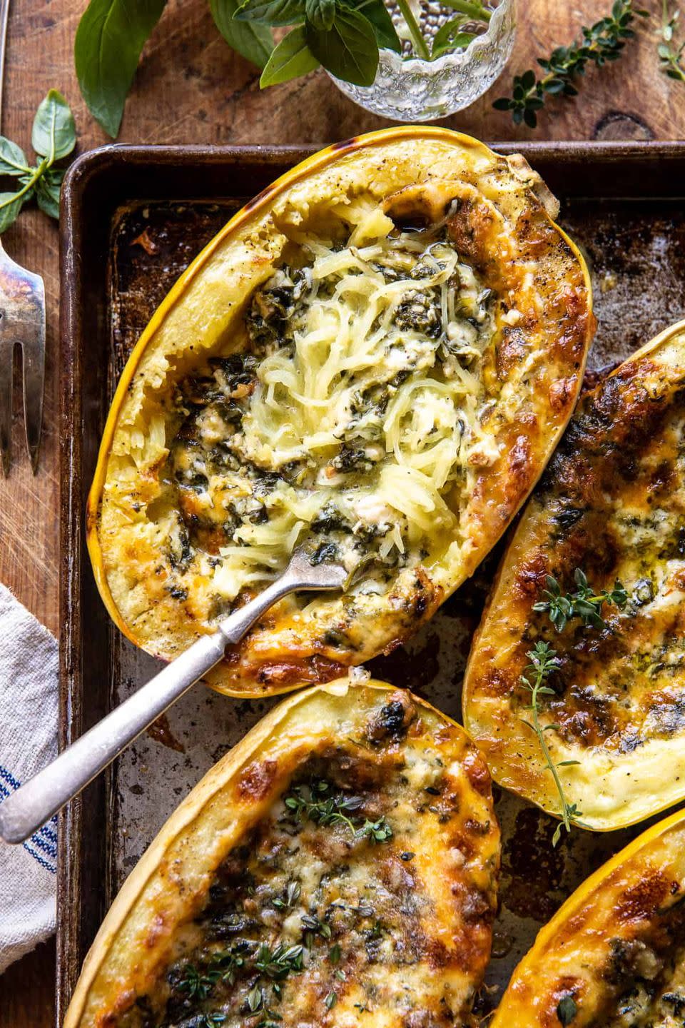 stuffed alfredo spaghetti squash