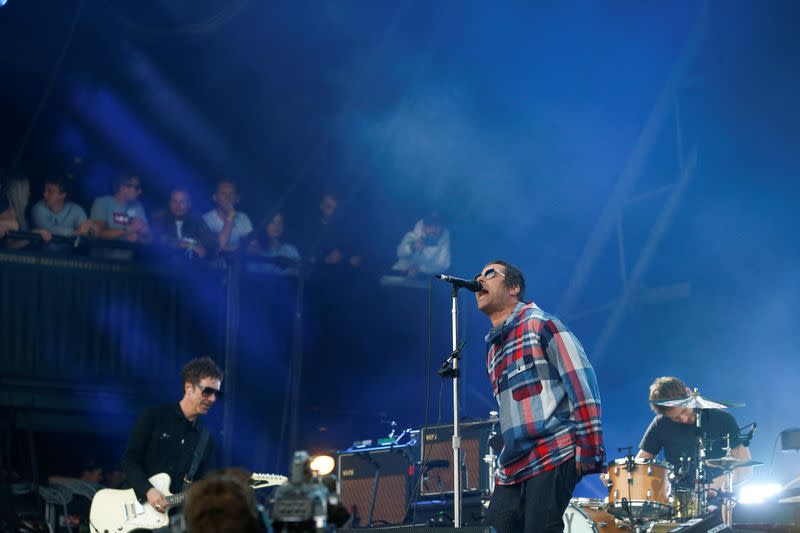 FILE PHOTO: Liam Gallagher performs on the Pyramid stage during Glastonbury Festival in Somerset