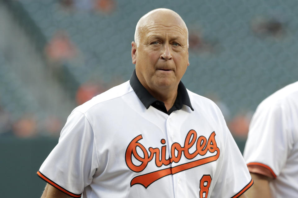 Cal Ripken Jr. in Orioles jersey.