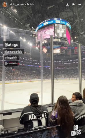 <p>Caitlin O'Connor/ Instagram</p> Caitlin O'Connor's Instagram Story showing her at LA Kings Game