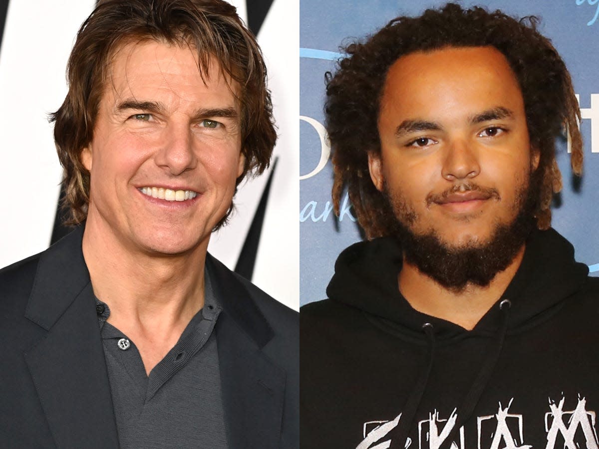 A side-by-side image of Tom Cruise in 2023, and Connor Cruise in 2016.