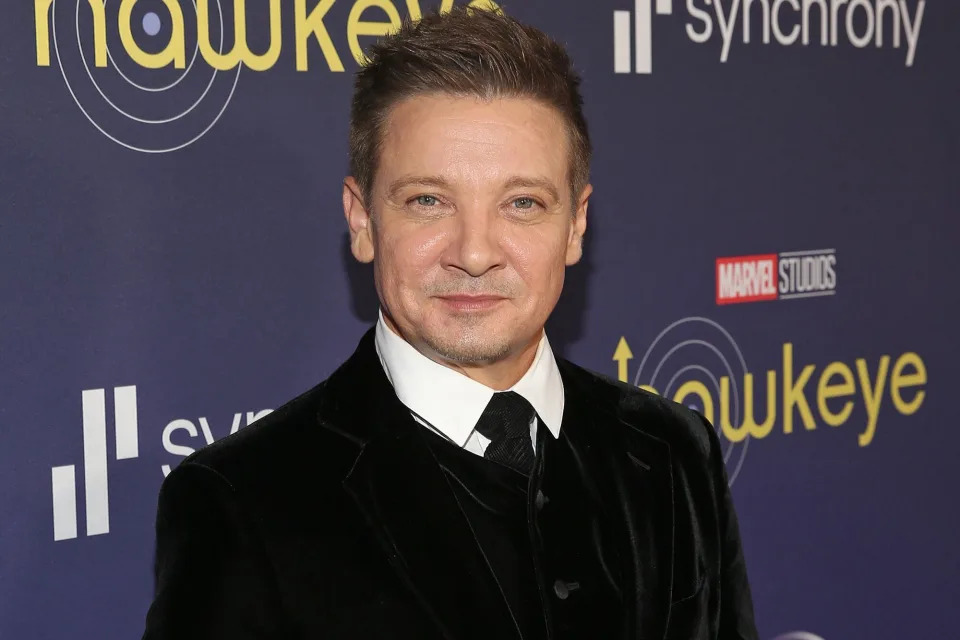 Jeremy Renner attends the Hawkeye Los Angeles Launch Event astatine  El Capitan Theatre successful  Hollywood, California connected  November 17, 2021.