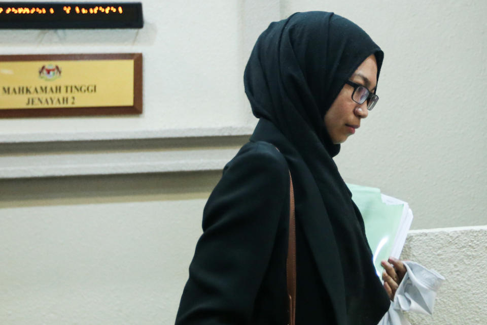 Lawyer Nurfazreen Hazrina Rahim  is seen at the High Court in Kuala Lumpur June 25, 2019. — Picture by Ahmad Zamzahuri