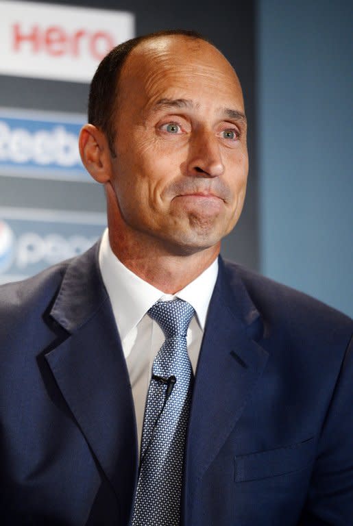 Former England cricket captain Nasser Hussain attends a press conference to launch the 2013 ICC Champions Trophy in central London on October 17, 2012. Former England skippers Ian Botham and Hussain have led the tributes to their late predecessor Tony Greig, who died on Saturday at the age of 66