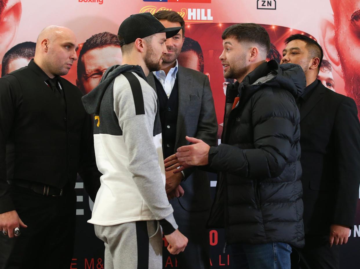 Scott Fitzgerald, right, in the buildup to his win over Anthony Fowler: Getty