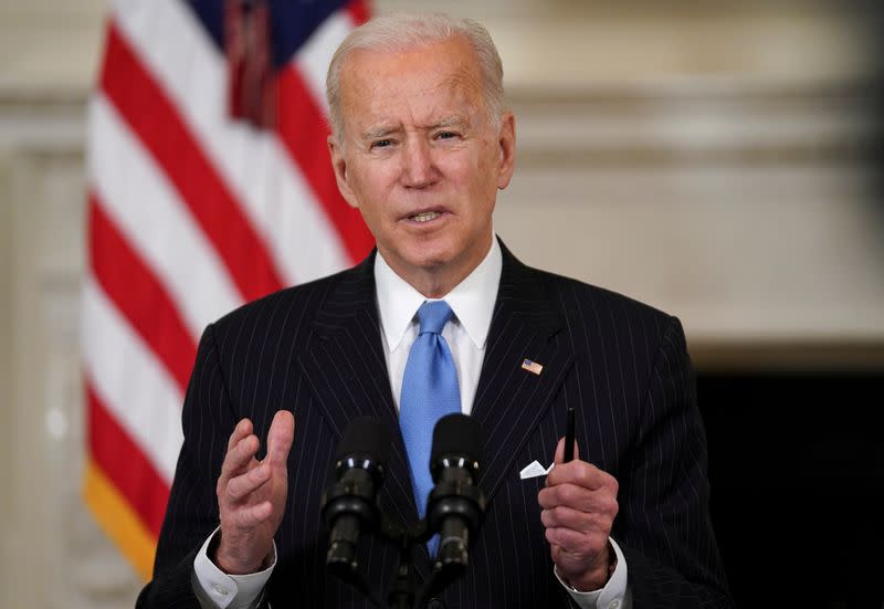 FOTO DE ARCHIVO: El presidente de Estados Unidos, Joe Biden, en la Casa Blanca en Washington, Estados Unidos