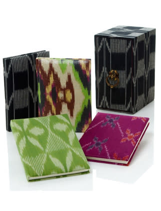 A boxed set done up in stunning ikat prints.