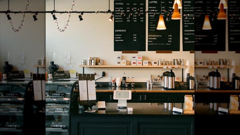 Counter and menu at Coffea Roasterie