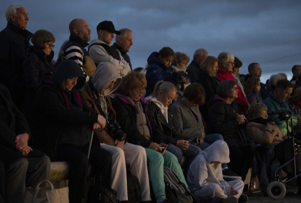 A one-minute silence at The Kelpies (Lesley Martin/PA) (PA Wire)