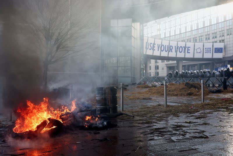 FILE PHOTO: Farmers protest in Brussels