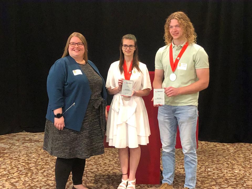 Town of Union lifeguards Destini Ayers and Evan Falvey received the American Red Cross Southern Tier Chapter "Real Heroes" Workplace Safety Award on May 25, 2023 inside Binghamton's DoubleTree by Hilton hotel.