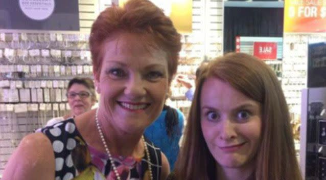 Courtney Griffin was slammed for appearing to mock the One Nation leader in January. Source: Facebook