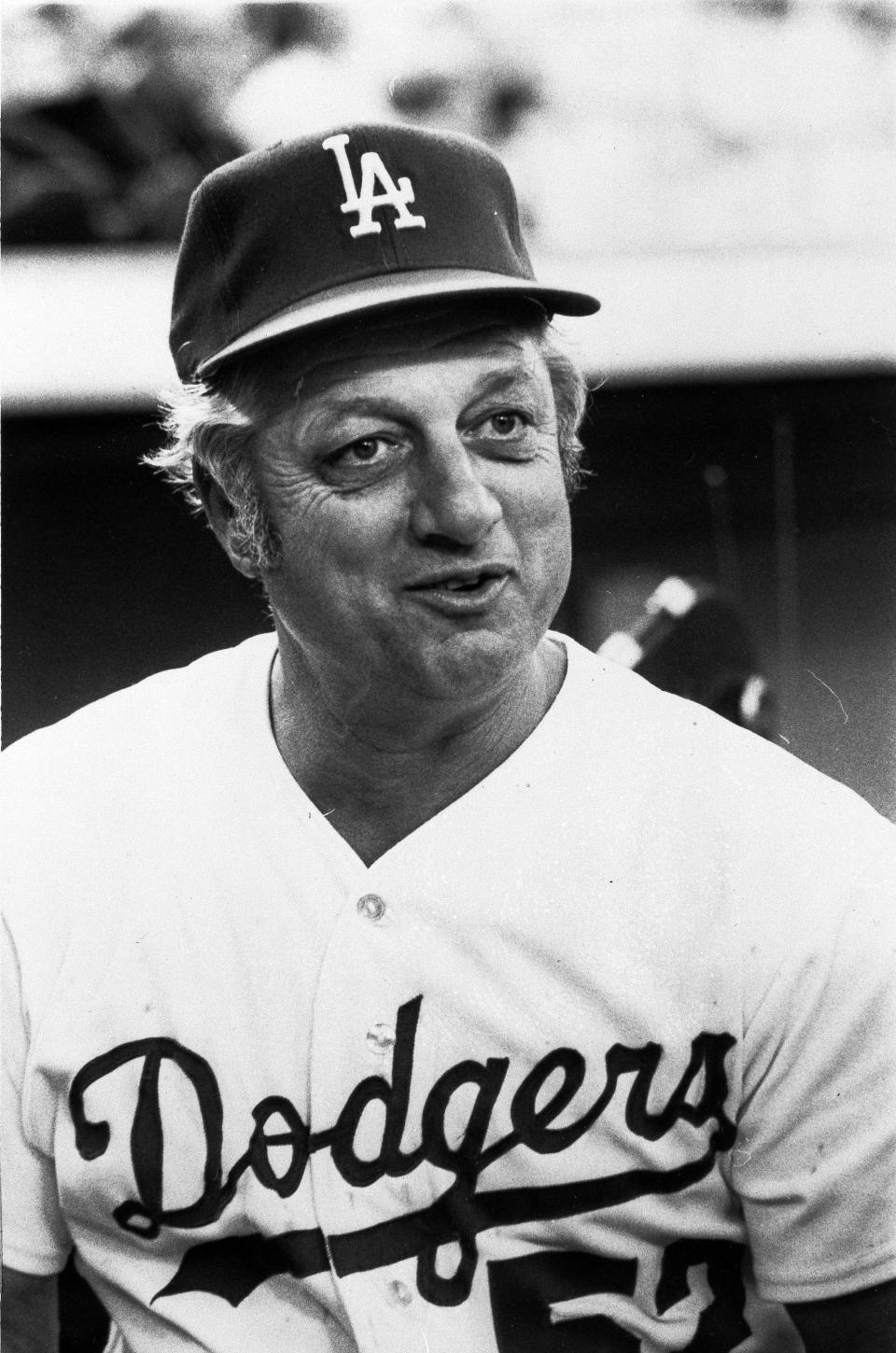 Tommy Lasorda served as the Dodgers third base coach for almost 4 seasons from 1973-76. (AP Photo/Wally Fong)