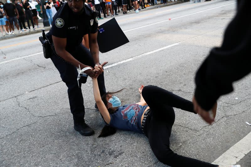 Protest against the death in Minneapolis police custody of George Floyd, in Atlanta