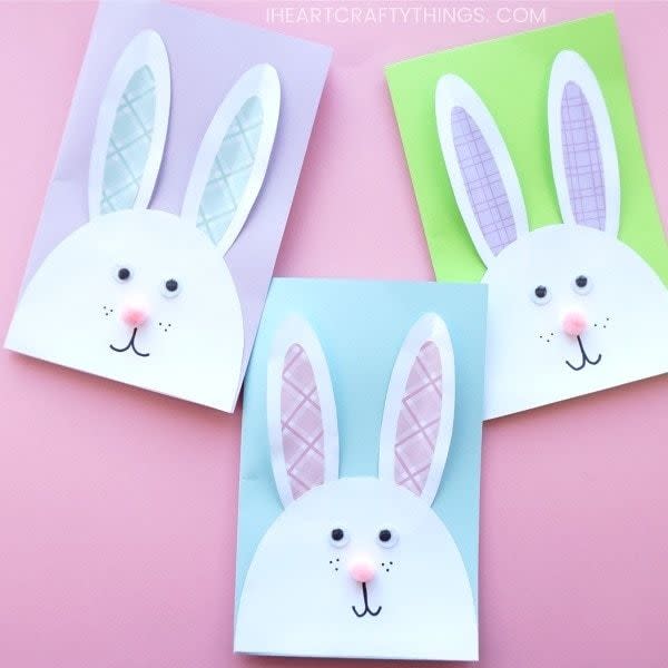 simple bunny diy easter cards