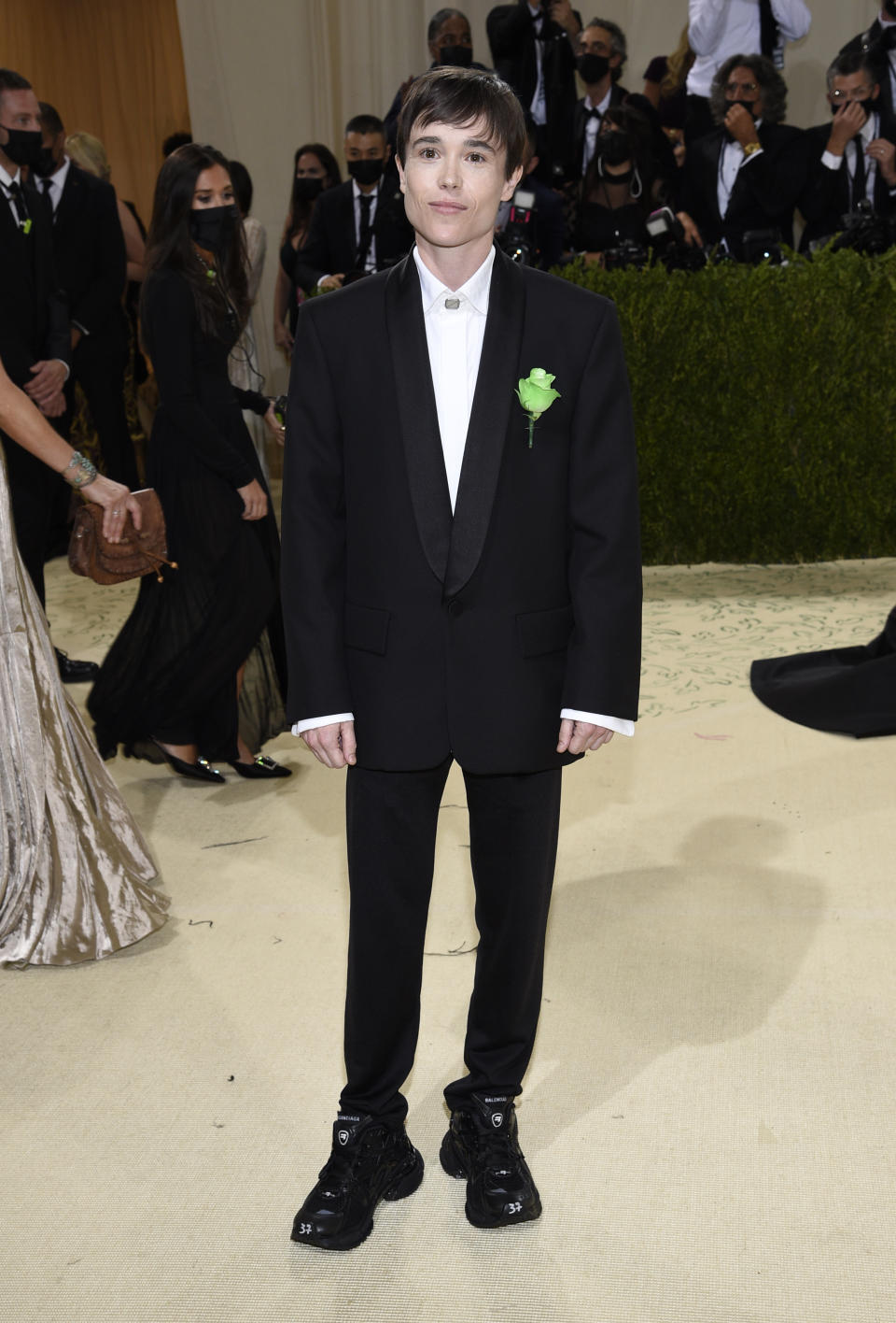 FILE - Elliot Page attends The Metropolitan Museum of Art's Costume Institute benefit gala on Monday, Sept. 13, 2021, in New York. Page turns 36 on Feb. 21. (Photo by Evan Agostini/Invision/AP, File)