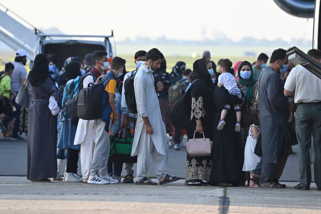 Evacuated people from Afghanistan (Belga/AFP via Getty Images)