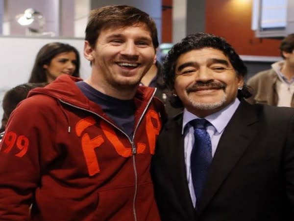 Lionel Messi with Diego Maradona (Photo/ Lionel Messi Instagram)