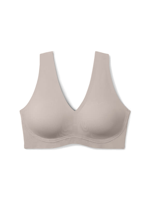 True & Co True Body Lift V Neck Bra in Mink, $58, <a href="https://rstyle.me/+ouo37whabq7U2IQj1Ddotw" rel="nofollow noopener" target="_blank" data-ylk="slk:available here;elm:context_link;itc:0;sec:content-canvas" class="link ">available here</a>