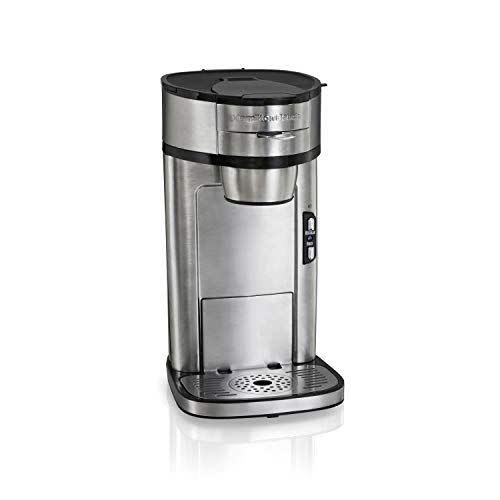 5) Hamilton Beach Scoop Single Serve Coffee Maker, Fast Brewing, Stainless Steel (49981A)