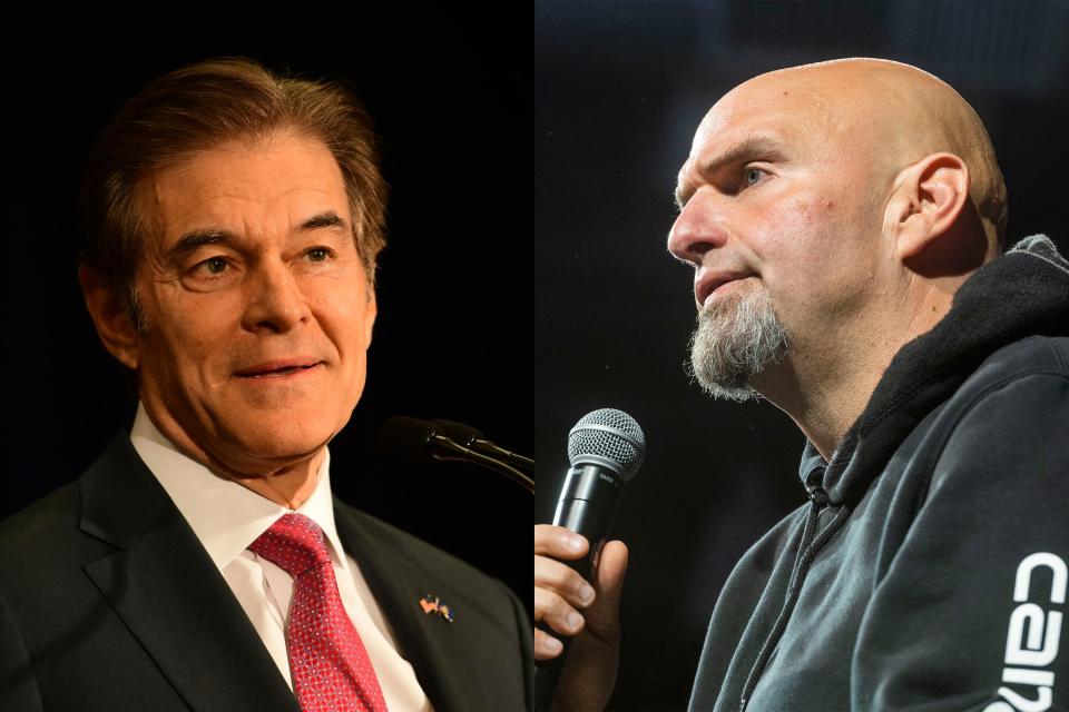 Republican Mehmet Oz (left) and Democrat John Fetterman are running head-to-head for a United States Senate seat in Pennsylvania.