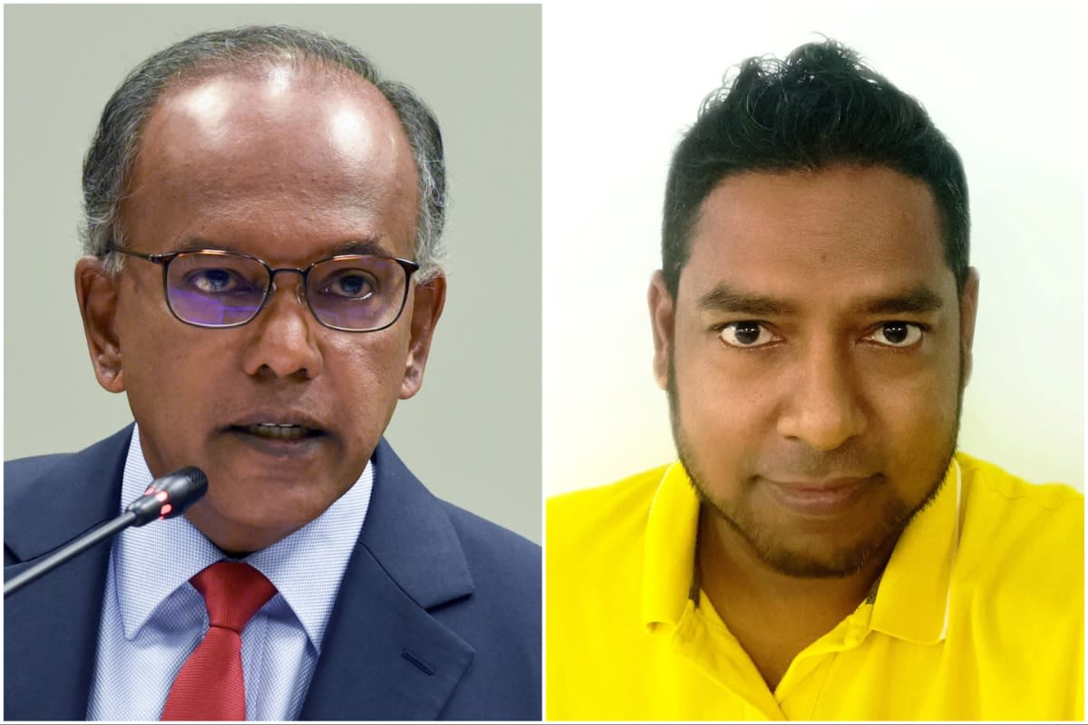 Singapore Law and Home Affairs Minister K Shanmugam (left) and former Reform Party member Thaddeus Thomas. (PHOTOS: Yahoo Southeast Asia/Facebook)