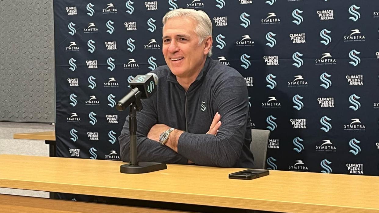 <div>Seattle Kraken general manager Ron Francis speaks with reporters at a season-ending press conference on April 22, 2024 at the Kraken Community Iceplex in Seattle, Wash.</div> <strong>(Curtis Crabtree / FOX 13 Seattle)</strong>