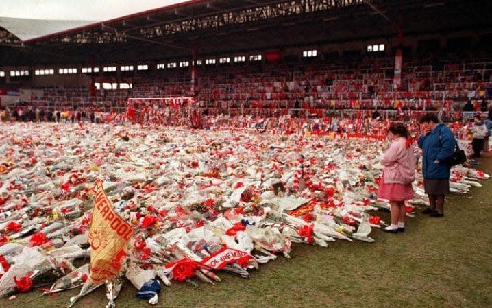 Hillsborough floral tributes - Credit: Getty