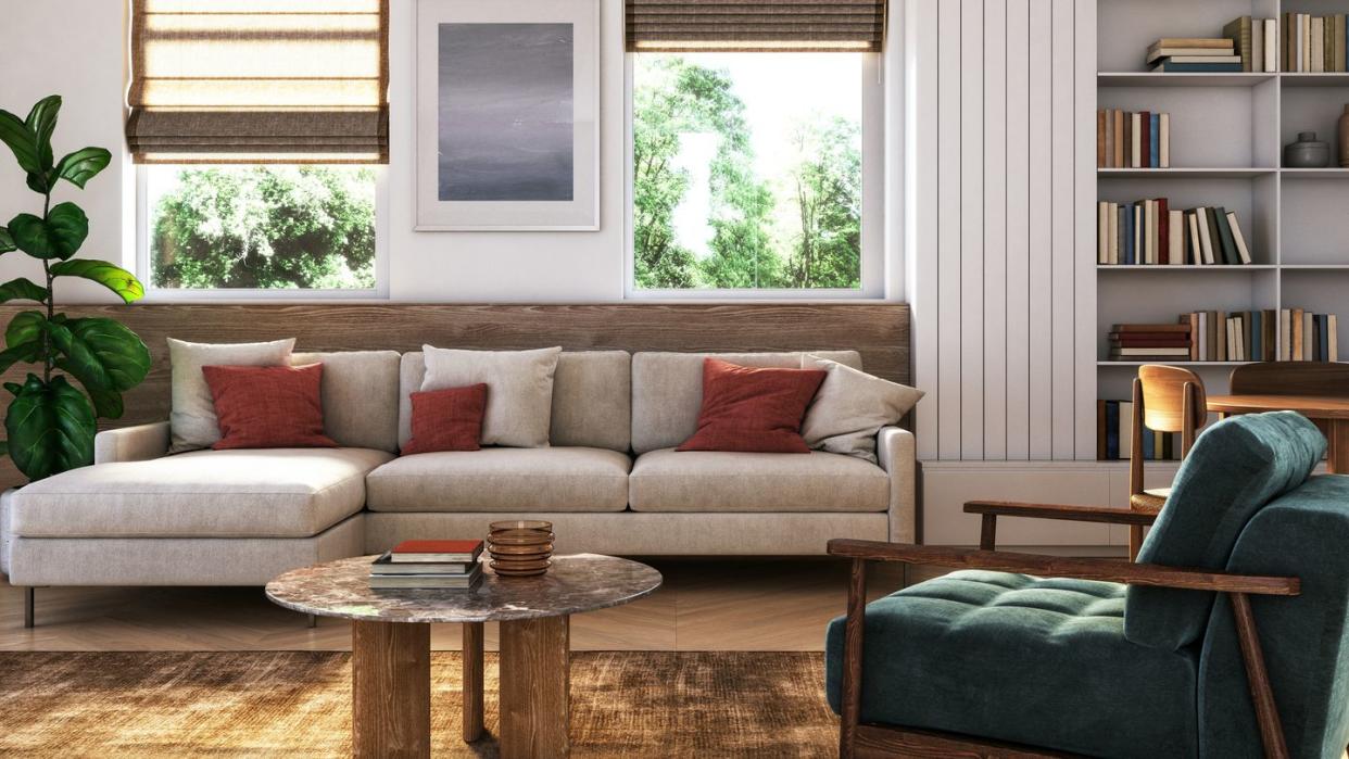 modern living room interior 3d render